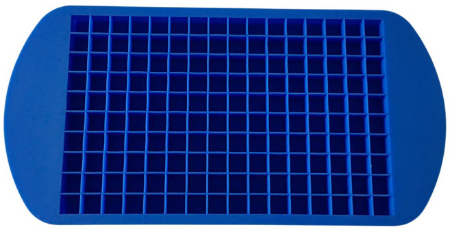 水族用豐年蝦磚製作盒 160格矽膠迷你小方塊格, 藍色24 x 12cm, 1個