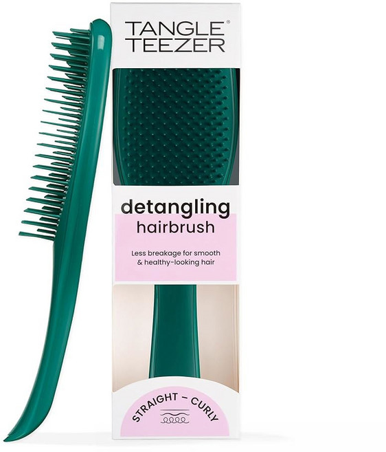 TANGLE TEEZER 습식 및 건식 모발용 Tangle Teezer Ultimate 디탱글러 브러시 모든 모발 유형의 매듭 제거 끊김 감소 아마존 독점 에메랄드 그린, Emerald Green, 1개