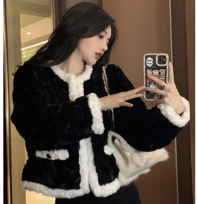 여성 가을겨울 뽀글이 양털 자켓 라운드 여성 후리스 패딩 코트