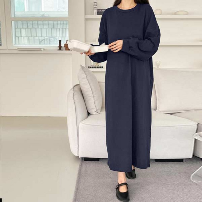 마이쏭 여성 빅사이즈 루즈핏 라운드넥 체형커버 임부복 조이오버핏롱원피스