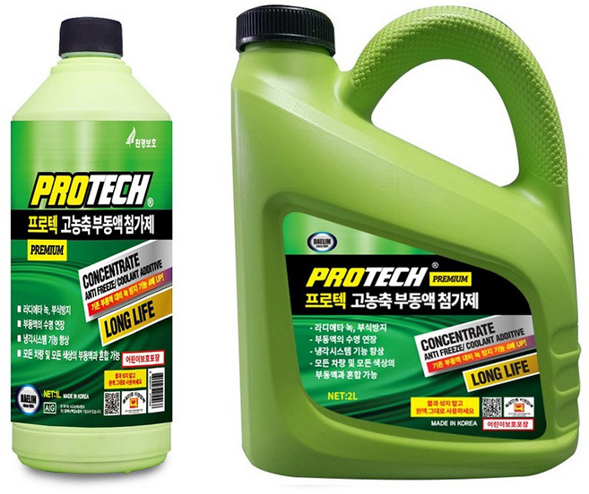 대림기업 프로텍 고농축 부동액 첨가제 세트, 라디에이터 세척제 라디크린, 1개, 1L