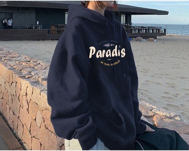 [올씨마] 여성 루즈핏 기모 맨투맨 긴팔티셔츠 후두티 오버핏 빅사이즈 후드티7127