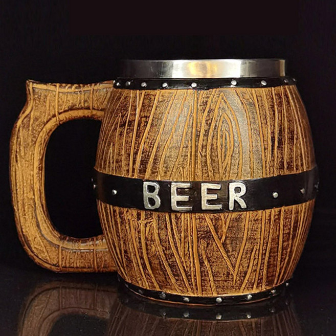 특이한 맥주잔 500cc 맥주컵 손잡이 스테인레스 예쁜 생맥주잔