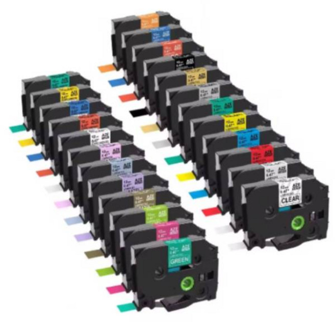 브라더 라벨 프린터기 테이프 호환 다양한 색상 옵션 참조 PT-P300BT P710BT D600 D610BT D200 D200LB, 6미리, 흰색화면 검정글씨