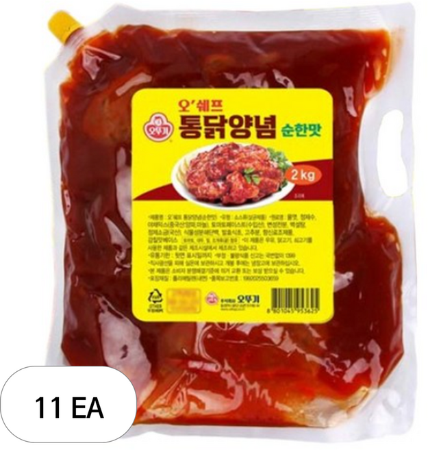 오쉐프 통닭양념 순한맛, 2kg, 11개