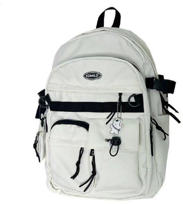 KOMILD 學生/休閒後背包 多隔層設計 輕盈舒適 時尚百搭, 黑色