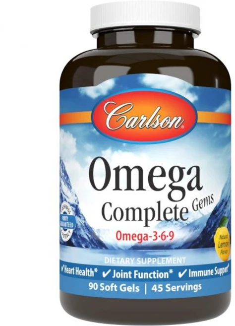 Carlson - Omega Complete Gems Omega-3-6-9 Wild Caught Sustainably Sourced Heart Health Joint, 90 count (Pack of 1), 1개, 90정 - 쿠팡