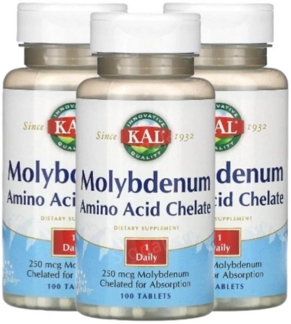 KAL Molybdenum 몰리브데넘 250mcg 100정 3개 몰리브덴 - 쿠팡