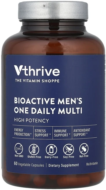 단백질 비타민 철분 마그내슘 칼슘 Vthrive 생체 활성 남성용 원 데일리 멀티 베지 캡슐 60정 고루고루섭취해주세요, Vthrive생체활성남성용원데일리멀티베지캡슐60정, 1개 - 쿠팡