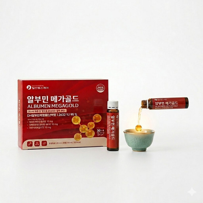 일진헬스케어 알부민 메가골드 벨기에산 피쉬콜라겐 고함량 25ml, 10개, 30회분