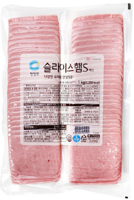 청정원 슬라이스햄S 1kg, 3개