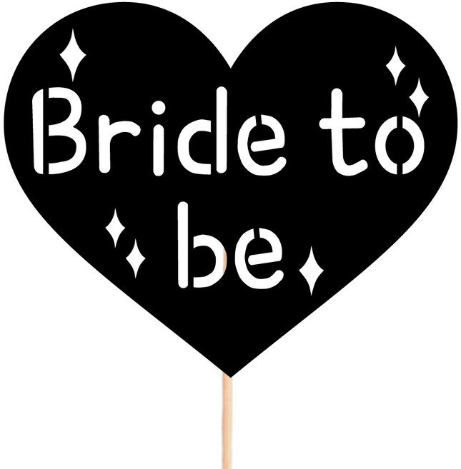 비비드레인 메세지픽 꽃다발 꽃바구니 케이크장식 케이크토퍼, 72-Bride to be, 1개