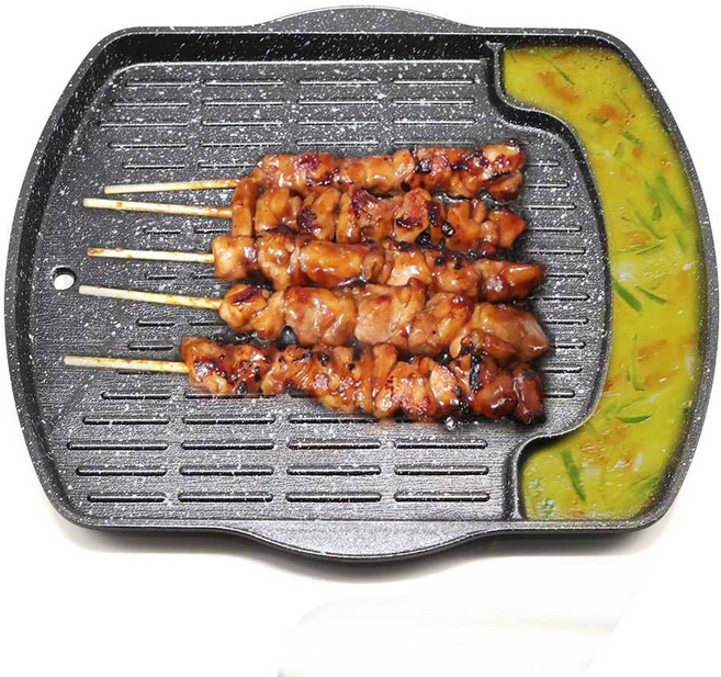 IH 인덕션고기불판 삼겹살불판 고기팬 칸분리, 36cm, 1개