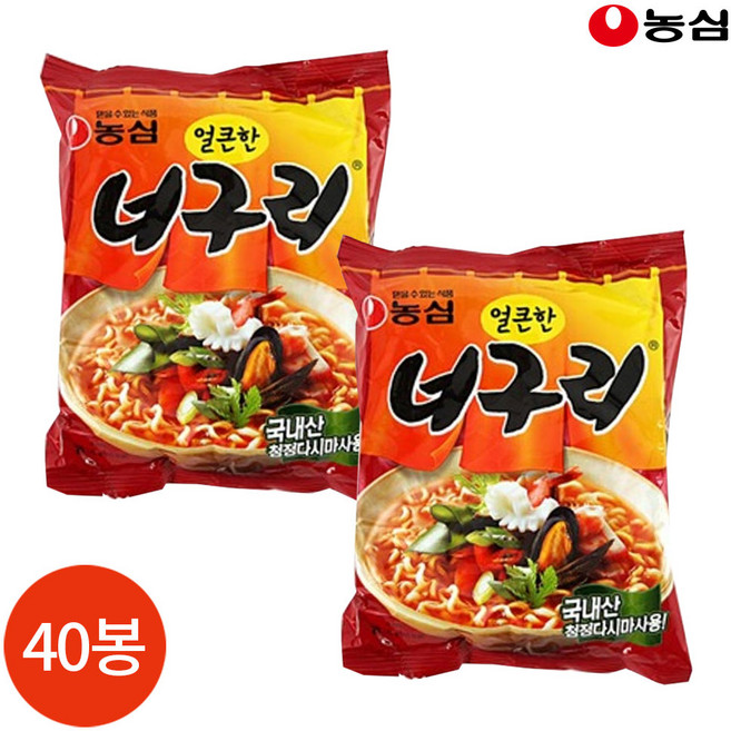CL 농심 얼큰한 너구리 120g x 40봉_120g x 40봉, 1개, 100g