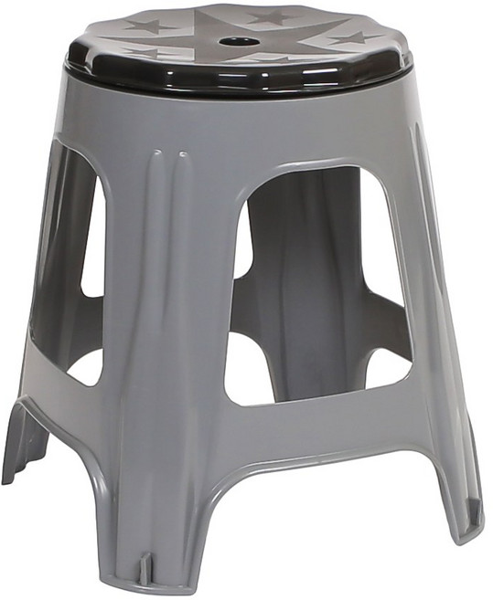 지오리빙 플라스틱 의자 사각 회전 간이 야외 포장마차 편의점, 회전의자(그레이)