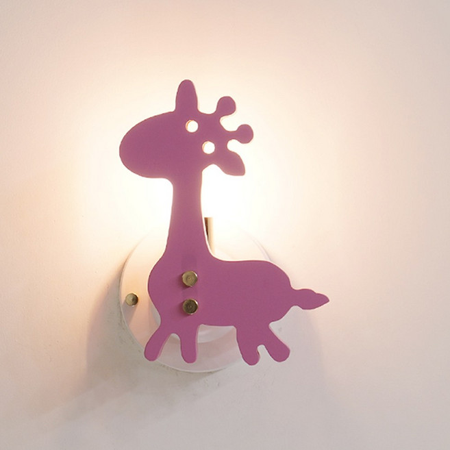 조명프라자 기린 벽등, 핑크+전구포함(LED촛대구4W(E17)-주광색)