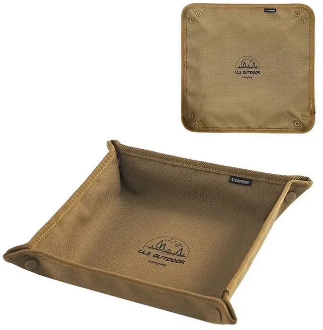 1pc 휴대용 캠핑 정리함 트레이 - 혼란스럽지 않은 위한 소형 가정 및 여행용 보관함, 01 CHINA, 01 Khaki L