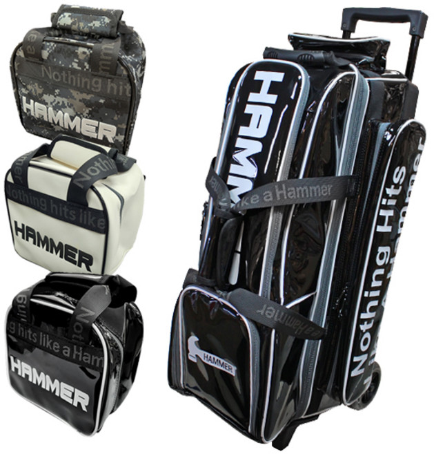 햄머 럭셔리 슬림 쓰리볼 롤러백 3볼 볼링가방 볼링용품, 블랙 / 햄머 럭셔리 원볼토트백 (색상랜덤) - 1개, 1개