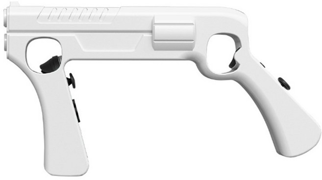 任天堂 Switch/Switch OLED 遊戲手把 Joy-Con 雙手把組 - 舒適握感 雙人遊戲首選, 白色, 1個, Switch/OLED射擊槍