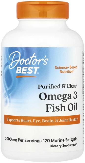 새해 첫좋은선물 Doctor's Best 정제된 클리어 오메가3 피쉬 오일 마린 소프트젤 120정(소프트젤 1정당 1000mg) 제대로 할인합니다, DoctorsBest정제된클리어오메가3피쉬오일마린소프트, 1개 - 쿠팡