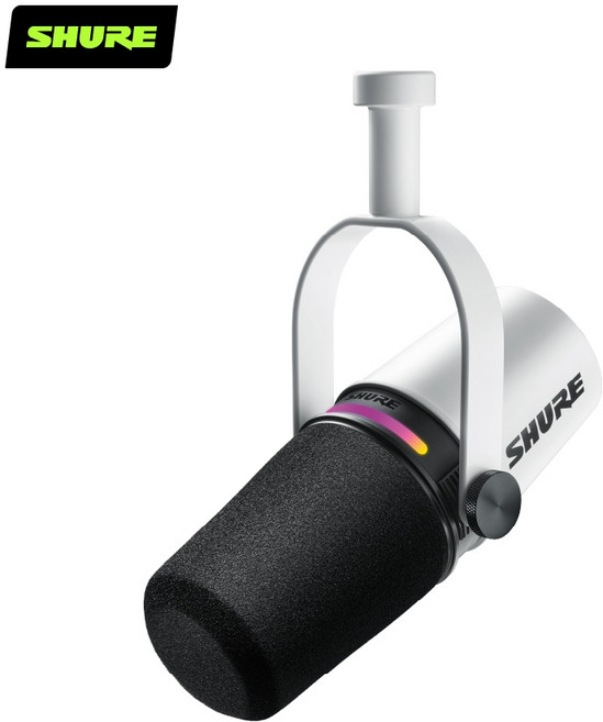 Shure MV7 錄音直播麥克風 USB/XLR 兩用動圈式麥克風, MV7+ 白色 最新強化版本
