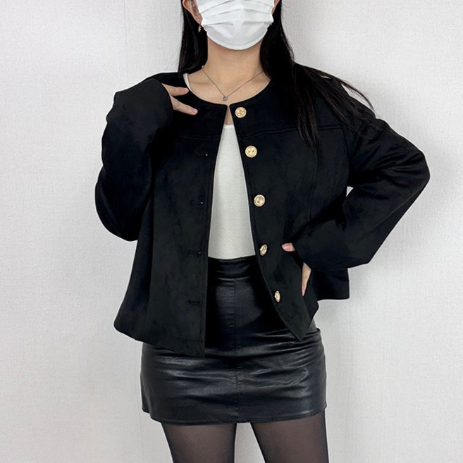 [~99 3XL 안감 깔깔이/금장단추]스웨이드 자켓 빅사이즈 데일리룩 캐주얼 오피스룩 데이트룩 겨울 가을 봄 아방핏 오버핏 넉넉핏 퀄팅 부들 스웨이드 자켓[555]