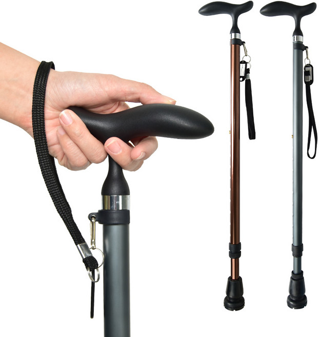 편리안 고령자용 지팡이 싱글 브론즈AS-BR24 그레이AS-GR24, 그레이 AS-GR24, 1개