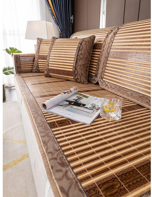 쇼파 대자리 매트 대나무 여름방석 침대 쿨 소파패드, 50x150cm, 대나무 숲 - 쿠스노키 대나무