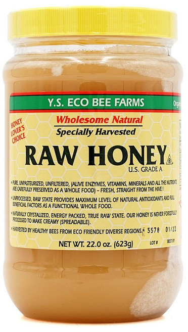 Ys Bee Farms 생 꿀 Raw Honey 22oz, 623g, 1개