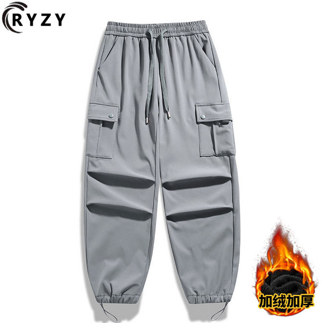 RYZY 衝鋒褲 情侶款工裝褲 闊腿寬鬆直筒長褲 傘兵褲