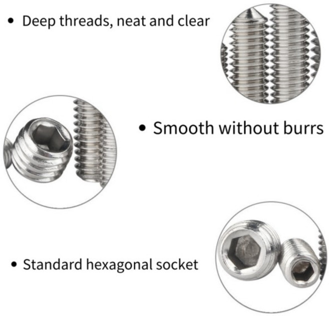 10pcs 육각 소켓 고정 나사 M2 304 스테인레스 스틸 없음 헤드 알렌 컵 콘 포인트 그럽, 09 M2, 10 16mm x10pcs