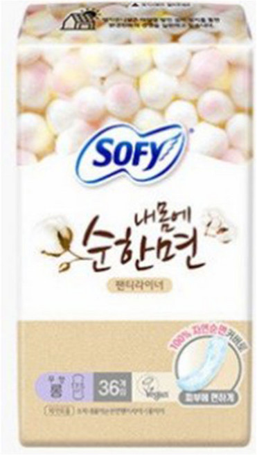 쏘피 내몸에 순한면 팬티라이너, 롱, 36개입, 1개
