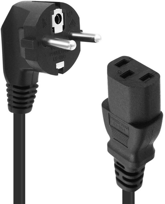 AONE 220V 전용 3구 AC 컴퓨터 파워케이블 전원케이블 전원선 전기코드 1.5m, 1개