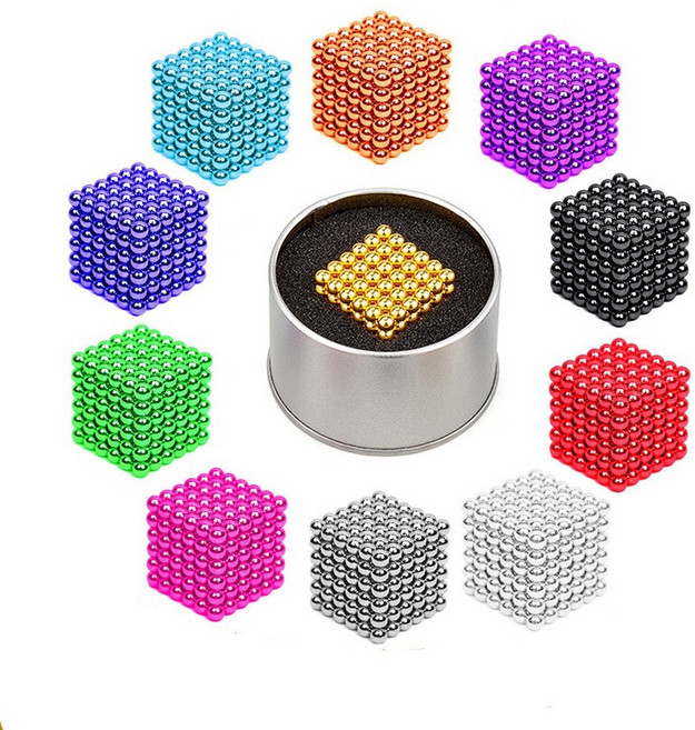 네오큐브 자석 블록 큐브 자석봉 5mm 마그네틱볼 파우치 카드2개 포함, 컬러볼혼합, 1개