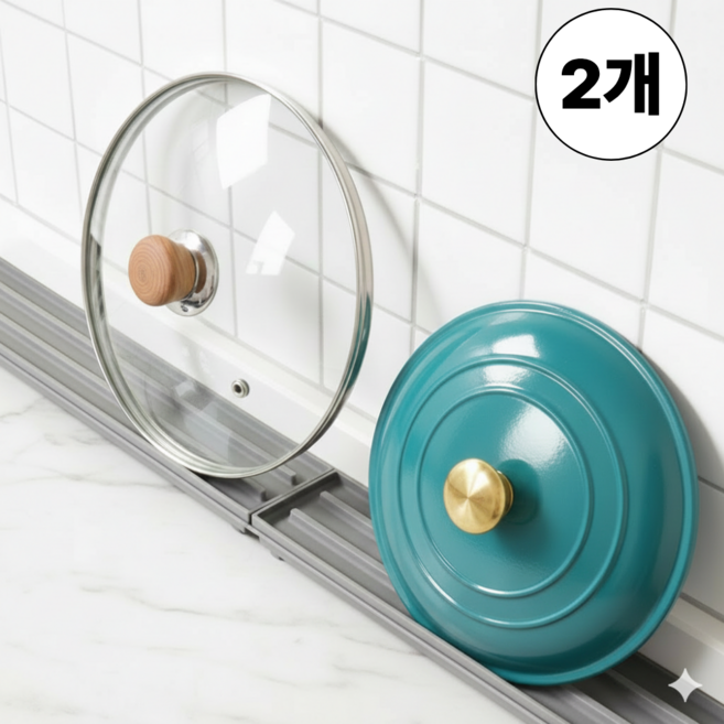 미노즈 실리콘 다용도 조리도구 뚜껑 거치대 도마 컵 받침대, 2개, 그레이