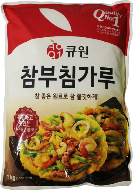 삼양사 큐원 참부침가루 1kg 1box( 1kg X 10봉) / 부침개/ 전/, 10개