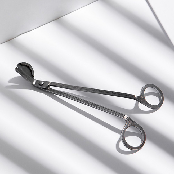 심지 가위 Wick Trimmer 양초 향초 사용 윅 트리머 (반달), 1개, 실버