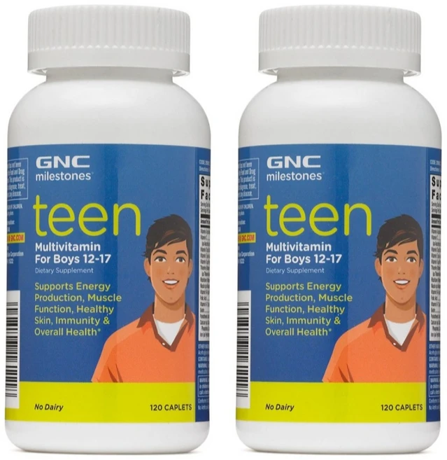 GNC teen Multivitamin For Boys 틴 멀티비타민 남자 청소년 120정, 2개 - 쿠팡