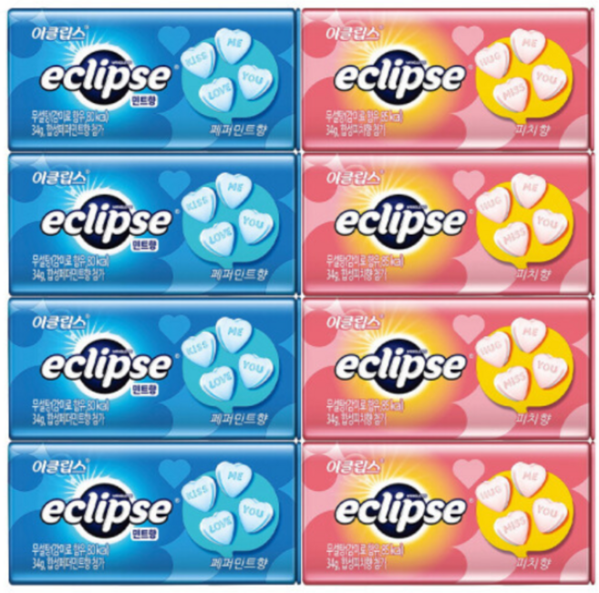 이클립스 하트기획 페퍼민트 4개+ 피치 4개, 32g, 8개