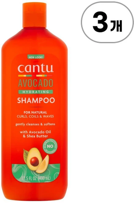 칸투 아보카도 하이드레이팅 샴푸 Cantu Avocado Hydrating Shampoo 400ml, 3개 - 쿠팡