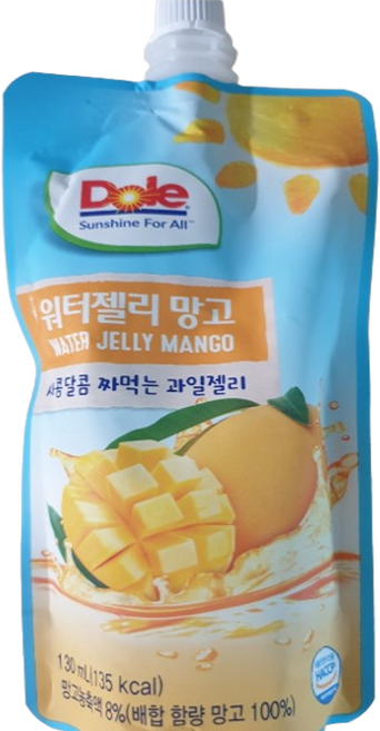 DOLE 돌 워터젤리 망고 맛, 130ml, 2개