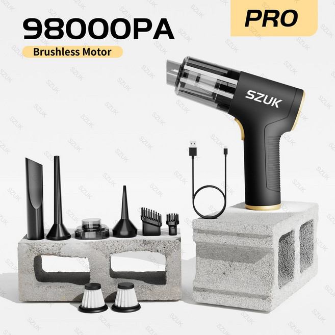 미니청소기 SZUK 98000PA 차량용 진공 강력한 흡입 휴대용 무선 가전 제품 청소 기계, Pro 2hapa, 01 Pro 2hapa, 01 CHINA