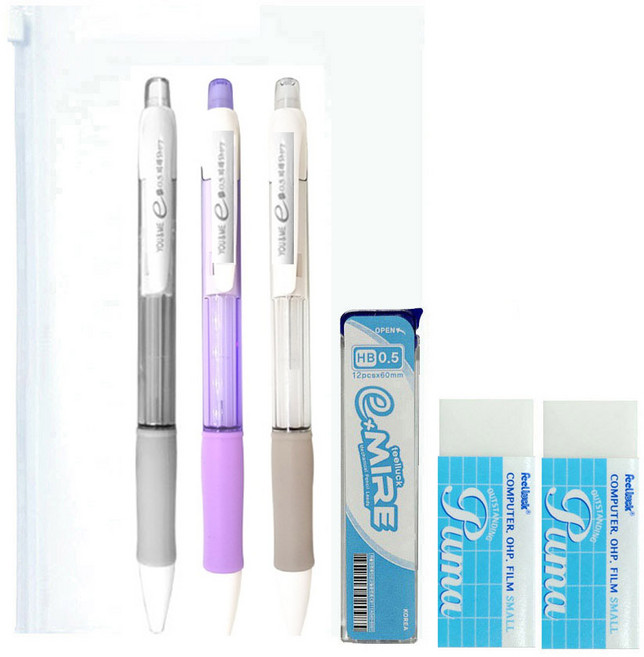 수능샤프 시험전용샤프세트 26년수능샤프, 수능샤프세트(샤프3입+샤프심+지우개)