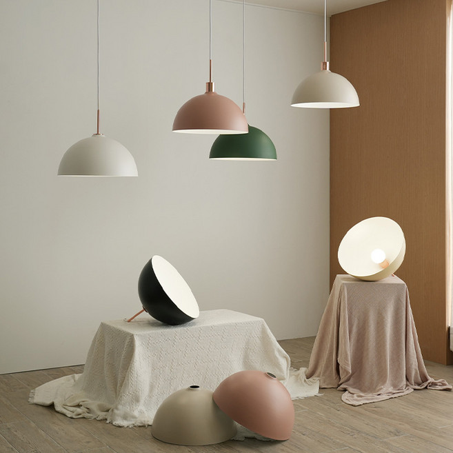 공간조명 르마니 1등 펜던트 주방 식탁등 조명 인테리어 그레이, 르마니 그레이+에디슨 미러 볼전구 G80 4W 노란불