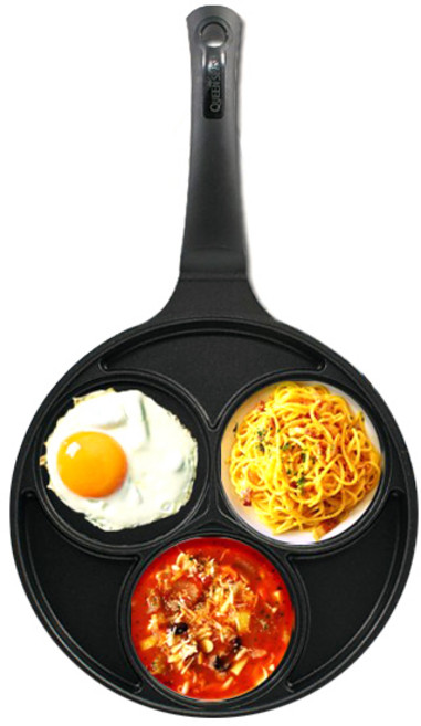 퀸센스 인덕션 블랙 에그팬, 24cm, 1개