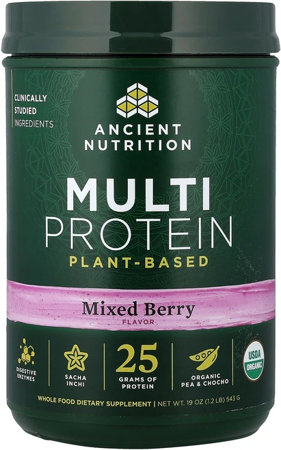 Ancient Nutrition Multi Protein Plant Based Mixed Berry 1.2 lb 543 g - 쿠팡