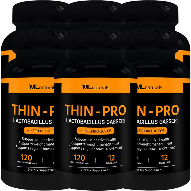 [미국번개배송] 신제품 착한명품 마이라이프 내추럴스 Thin-Pro 유산균 120억 CFU 락토바실러스 가세리 + FOS, 6개, 120정