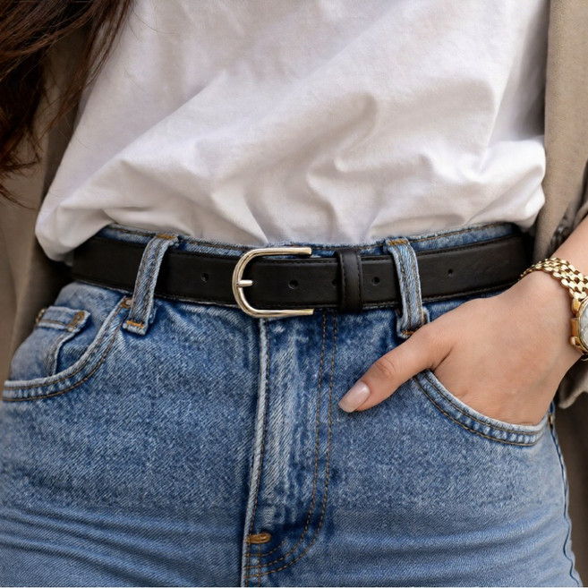 율투 여성 패션 슬림 벨트 심플 데일리 가죽 허리띠