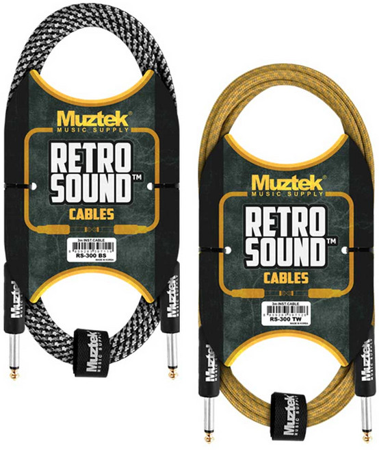국산 뮤즈텍 기타케이블 RS-300(3m) 일자형 노이즈리스 Straight+Straight 색상 택, 블랙색상RS-300BS(3m)