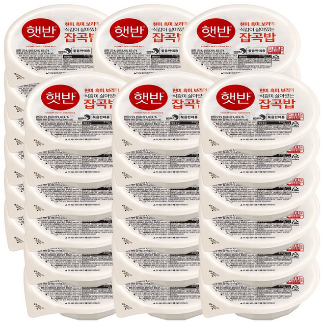 코스트코 맛있는 전자렌지 즉석밥 간편밥 현미 흑미 보리 를 넣은 햇반 잡곡밥, 210g, 36개